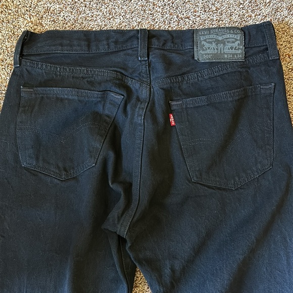 Levi’s 501 relaxed fit button fly denim jeans in black size 34 X 34 - Picture 5 of 7